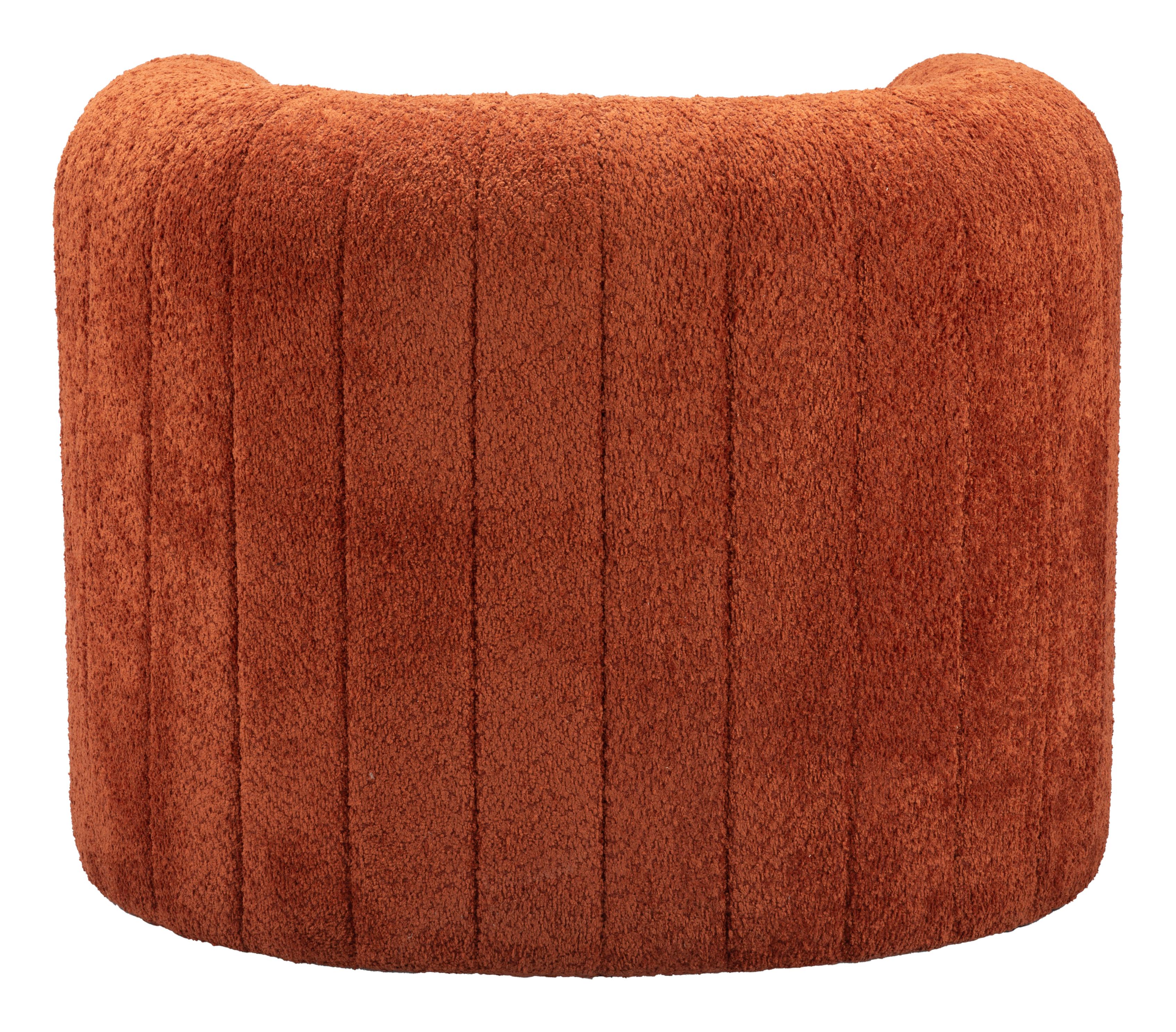 Zuo Modern Viana Accent Chair in Burnt Orange/Aquamarine