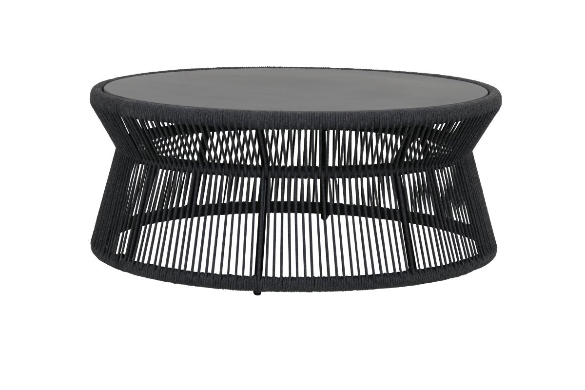Sunset West Milano Coffee Table with 40" Round Honed Absolute Granite Insert Top