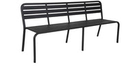 BFM Seating Vista 3 Seat Bench Powdered Coated Aluminum - Black/Earth