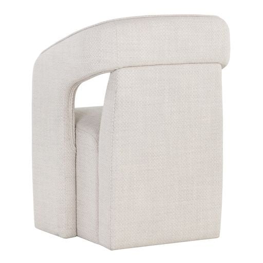 Sunpan Kendrick Wheeled Dining Armchair in Abbington Black / Moto Stucco / Nash Zebra