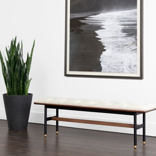 Sunpan  Staten Bench Black / Vienna Cream