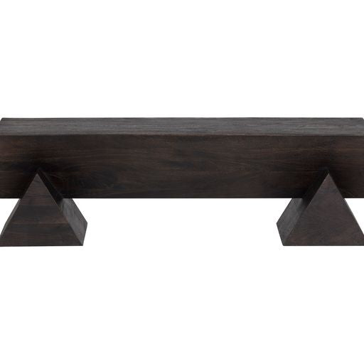 Sunpan Gregor Bench in Dark Brown / Rustic Oak