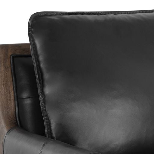 Sunpan Mauti Lounge Chair Dark Brown - Cortina Black Leather / Cortina Ink Leather