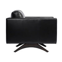 Sunpan Rogers Armchair Cortina Black / Cortina Ink / Shalimar Tobacco Leather
