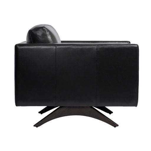 Sunpan Rogers Armchair Cortina Black / Cortina Ink / Shalimar Tobacco Leather
