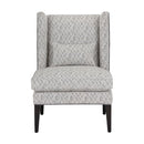 Sunpan Kenzo Lounge Chair in Chevron Grey - Antonio Charcoal / Fuego Navy - Abbington Navy