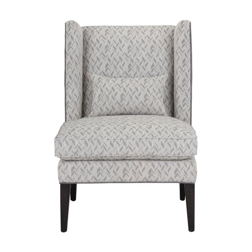 Sunpan Kenzo Lounge Chair in Chevron Grey - Antonio Charcoal / Fuego Navy - Abbington Navy