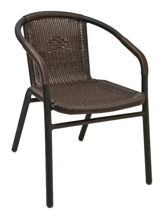 Florida Seating Anodized Aluminum Frame Arm Chair with PE Wired Filament Weave - W-21