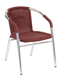 Florida Seating Anodized Aluminum Frame Arm Chair with PE Wired Filament Weave - W-21