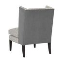 Sunpan Kenzo Lounge Chair in Chevron Grey - Antonio Charcoal / Fuego Navy - Abbington Navy