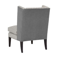 Sunpan Kenzo Lounge Chair in Chevron Grey - Antonio Charcoal / Fuego Navy - Abbington Navy