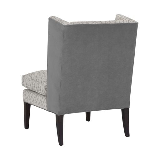 Sunpan Kenzo Lounge Chair in Chevron Grey - Antonio Charcoal / Fuego Navy - Abbington Navy