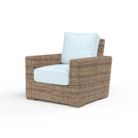 Sunset West Havana Club Chair in Canvas with Self Welt