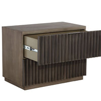Sunpan Carlin Nightstand in Taupe / Black-Antique Brass