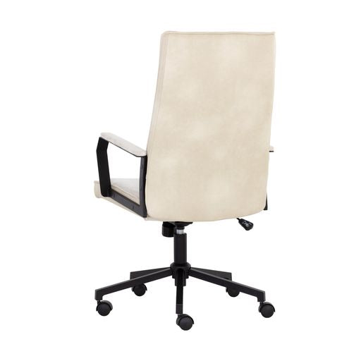 Sunpan Swanson Office Chair Polo Club Muslin-Bravo Cream / Polo Club Stone-Bravo Metal