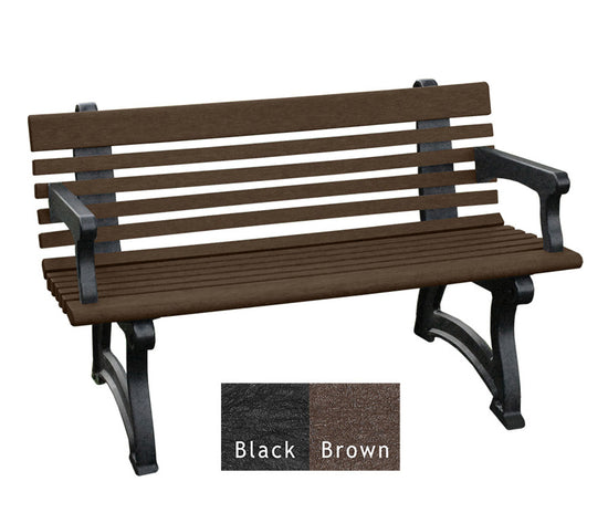 Polly Products Willow Backed Bench With Arms