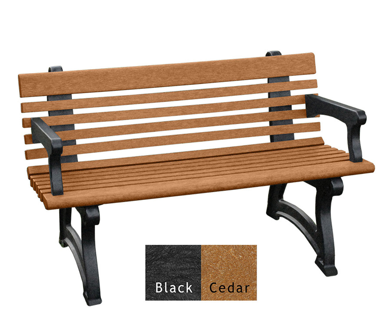 Polly Products Willow Backed Bench With Arms