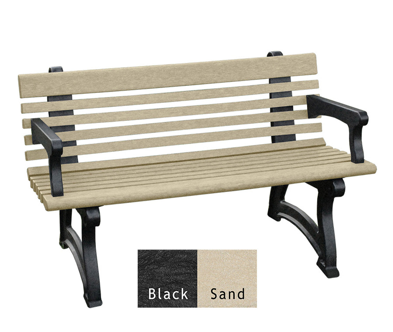 Polly Products Willow Backed Bench With Arms