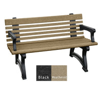 Polly Products Willow Backed Bench With Arms