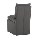 Sunpan Glenrose Wheeled Dining Chair in Effie Linen / Effie Smoke