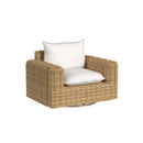 Sunset West Playa Oversized Swivel Club Chair in Soothe Pearl with Flange Welt