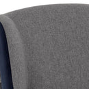 Sunpan Pearce Dining Chair Dark Grey-Abbington Navy / Light Grey-Bravo Cognac
