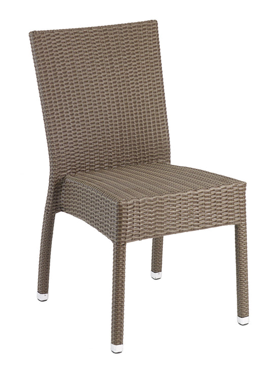 Florida Seating Hand Woven PE Synthetic Wicker Over Aluminum Side Chair - WIC-02