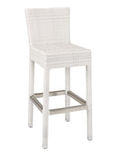 Florida Seating Hand Woven PE Synthetic Wicker Over Aluminum Frame Barstool - WIC-07B