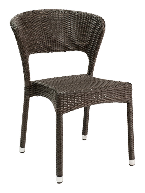 Florida Seating Hand Woven PE Synthetic Wicker Over Aluminum Side Chair - WIC-08