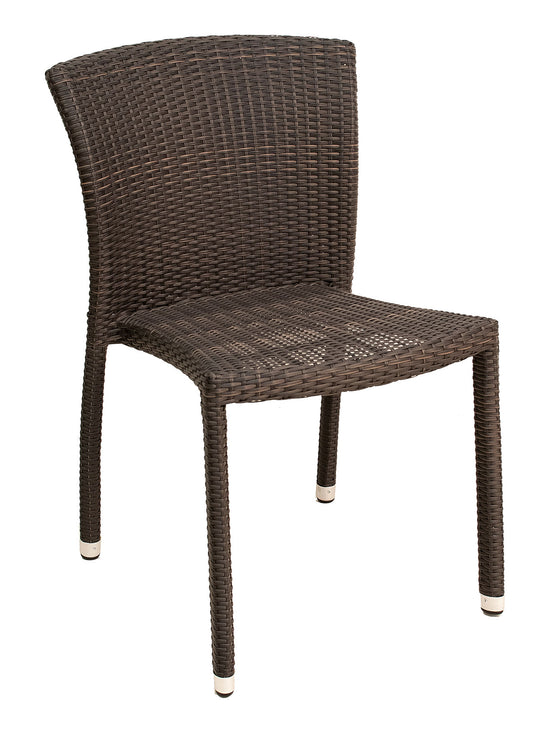 Florida Seating Hand Woven PE Synthetic Wicker Over Aluminum Side Chair - WIC-10