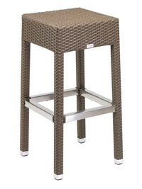 Florida Seating Hand Woven PE Synthetic Wicker Over Aluminum Frame Barstool - WIC-17BB