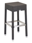Florida Seating Hand Woven PE Synthetic Wicker Over Aluminum Frame Barstool - WIC-17BB