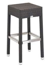Florida Seating Hand Woven PE Synthetic Wicker Over Aluminum Frame Barstool - WIC-17BB