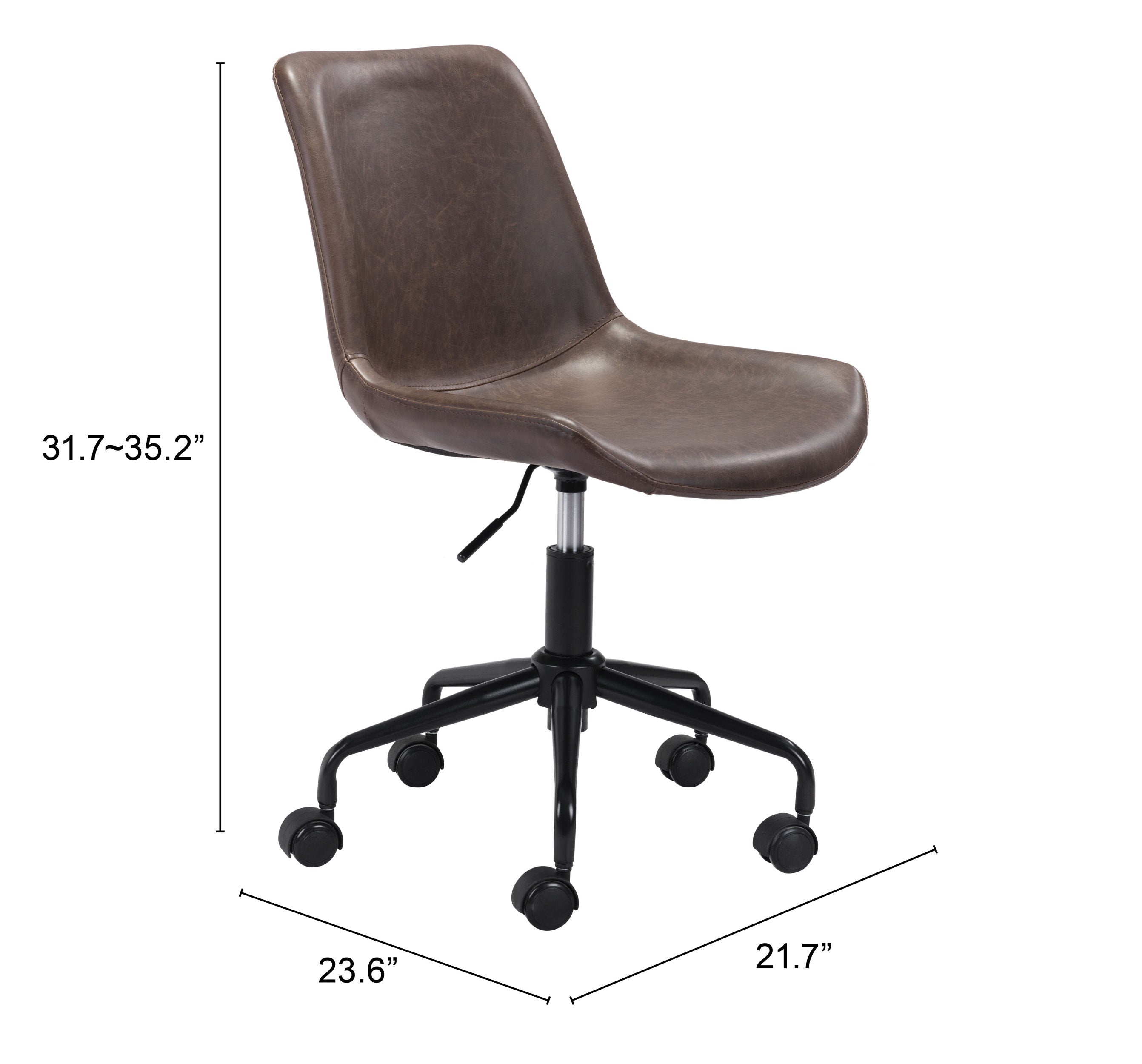 Zuo Modern Byron Office Chair in Brown/Grey/White