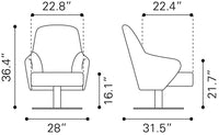 Zuo Modern Withby Accent Chair Gray/Brown