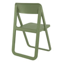 Compamia Dream Folding Outdoor Bistro Set with White/Olive Green Table and 2 White/Olive Green Chairs