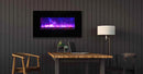 Amantii 34" Flush Mount Fireplace with Black Glass Surround And Log Set