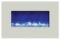 Amantii Electric Fireplace Fire and Ice Series 26" with 36" x 23" White Glass Surround