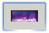 Amantii Electric Fireplace Fire and Ice Series 26" with 36" x 23" White Glass Surround
