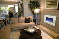 Amantii Electric Fireplace Fire and Ice Series 26" with 36" x 23" White Glass Surround