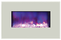 Amantii Electric Fireplace Fire and Ice Series 26" with 36" x 23" White Glass Surround