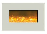 Amantii Electric Fireplace Fire and Ice Series 26" with 36" x 23" White Glass Surround
