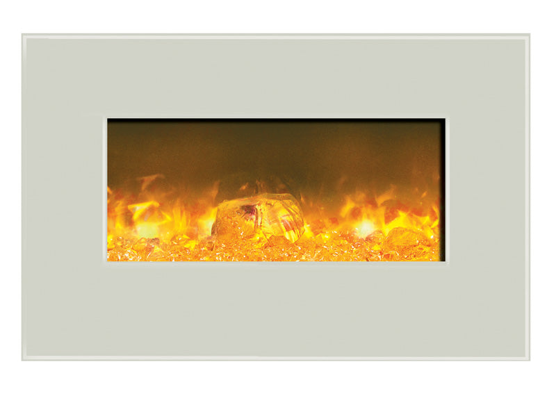 Amantii Electric Fireplace Fire and Ice Series 26" with 36" x 23" White Glass Surround