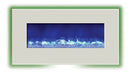 Amantii Electric Fireplace Fire and Ice Series 34" with 44" x 23" White Glass Surround