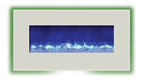 Amantii Electric Fireplace Fire and Ice Series 34" with 44" x 23" White Glass Surround