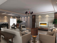 Amantii Electric Fireplace Fire and Ice Series 34" with 44" x 23" White Glass Surround