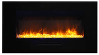 Amantii 34" Flush Mount Fireplace with Black Glass Surround And Log Set