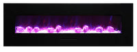 Amantii 60" Flush Mount Fireplace with Black Glass Surround And Log Set