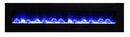 Amantii 88" Flush Mount Fireplace with Black Glass Surround And Log Set