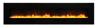 Amantii 88" Flush Mount Fireplace with Black Glass Surround And Log Set